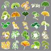 50 Ginkgo Tree Graffiti Stickers Personalized Plant Leaf Decoration Mobile Ticket Water Cup Waterproof Stickers