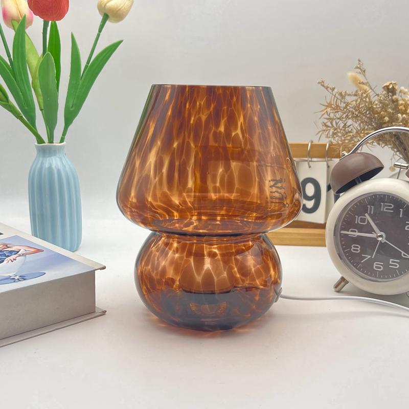 

Гриб прикроватная лампа для спальни, стеклянная, маленькая, светодиодная, украшение комнаты, эстетическая, винтажная лампа, декоративная, внутреннее освещение, ночник USB 0-5W чёрный