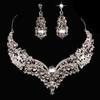Women Fashion Charm Leaf Necklace Earrings Jewelry Set for Wedding Party