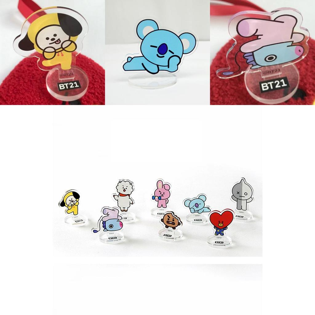 Kpop Bts Bt21 Cute Standee Action Figure Doll Van Acrylic Standing Decor Table