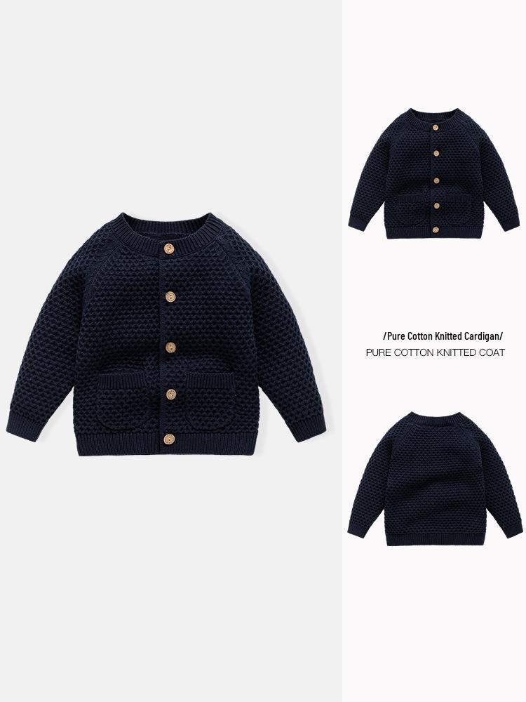 British Style Baby Cotton Knit Sweater Cardigan for Autumn/Winter - One Year Old Gentleman