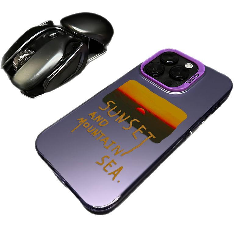 Sunset Illustration Drop-proof iPhone Case for 11, 12 Pro Max, 13, 14, 15 - Trendy and Creative Design