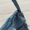 Denim Bag Women's Large Capacity Shoulder Bag Multi-Pocket Commuter Crossbody Bag