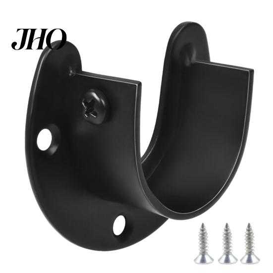 Stainless Steel Towel Rod Seat 1/4/8Pcs Closet Holders Strong Load-bearing Easy To Anti-rust Clothes Holder Install Heavy Duty Metal Pole Curtain