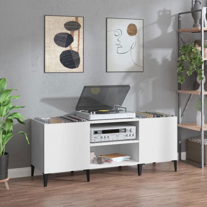 VidaXL Armoire à Disques, Armoire Latérale avec Rangement, Meuble pour Tourne-Disque, Buffet de Salon, Industriel, Maison 831933