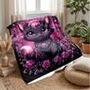 Glowing Cat Fantasy Art Theme Blanket Lightweight Warm Flannel Blanket Decorative Throw Blanket for Home Decoration