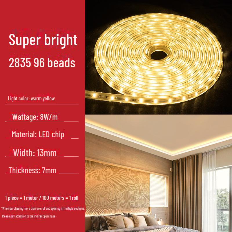 FSL LED Light Strip: Super Bright, Waterproof, Energy-Saving, Wire-Free SMD Soft Lighting for Living Room Ceiling.