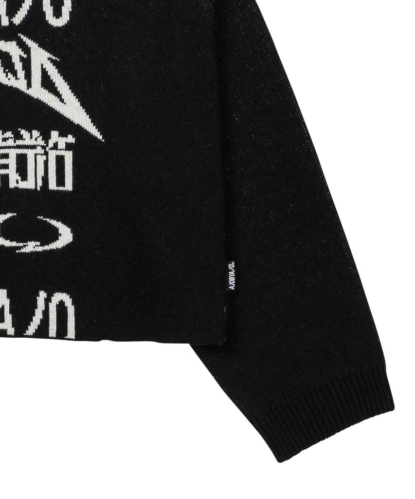 AJOBYAJO [Pba] Total Logo Cropped Sweater [Black]
