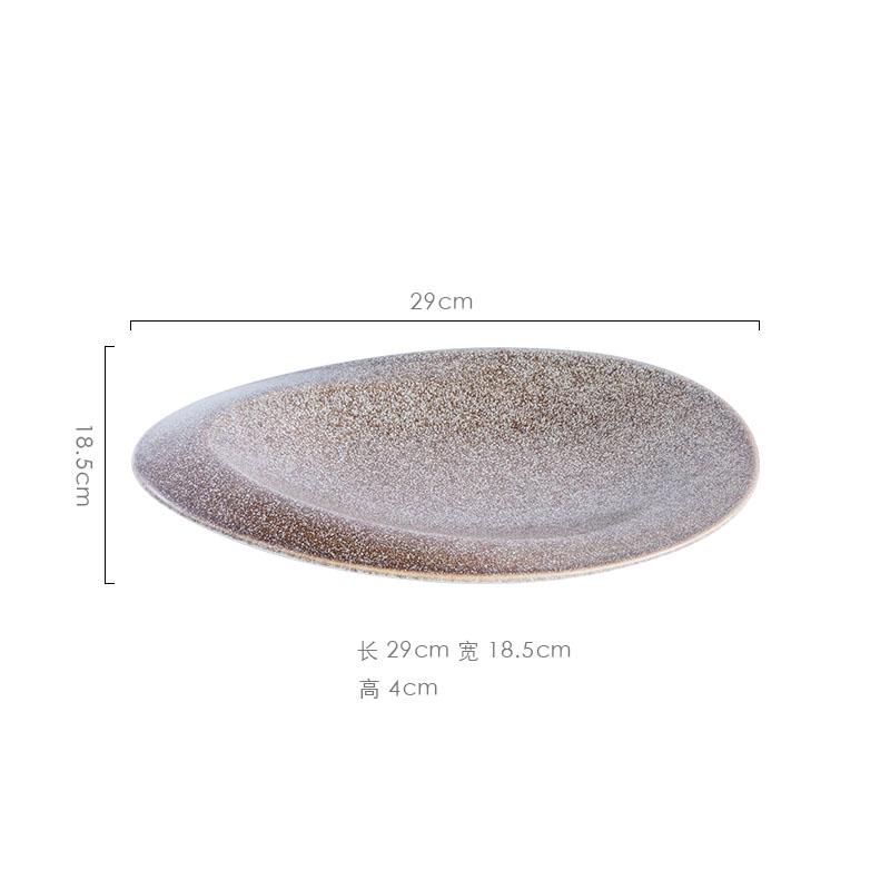Creative Irregular Oval Ceramic Plate Restaurant Fish Plate Dessert Plate Sushi Dish Shallow Plates Restaurant Special Tableware