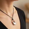 Verstellbare Lederband-Choker-Halskette mit minimalistischem Metallring-Design für Damen Modeschmuck Geschenk
