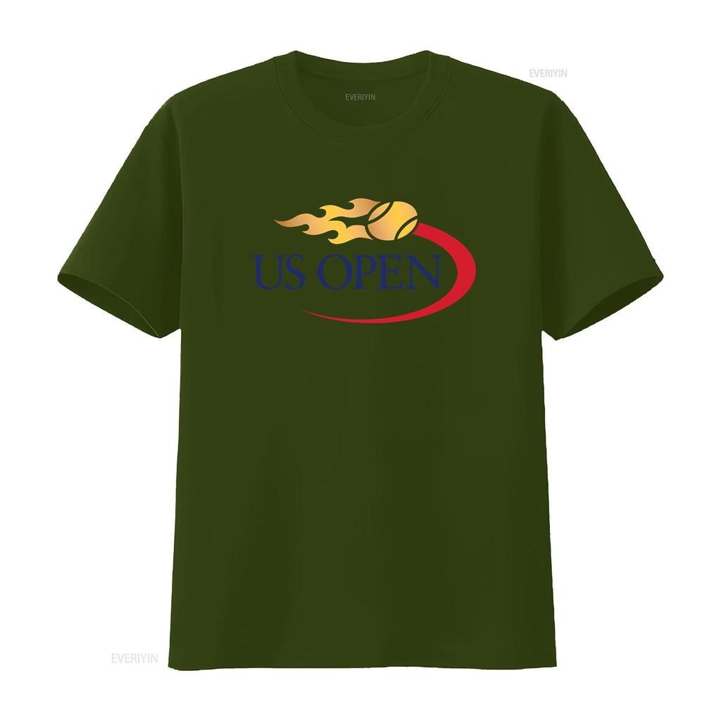 US Open Tennis Grand Slam Logo Mens White T Shirt Flame Design Sizes S to 5XL vintage Washed homme Unisex Stretched Soft
