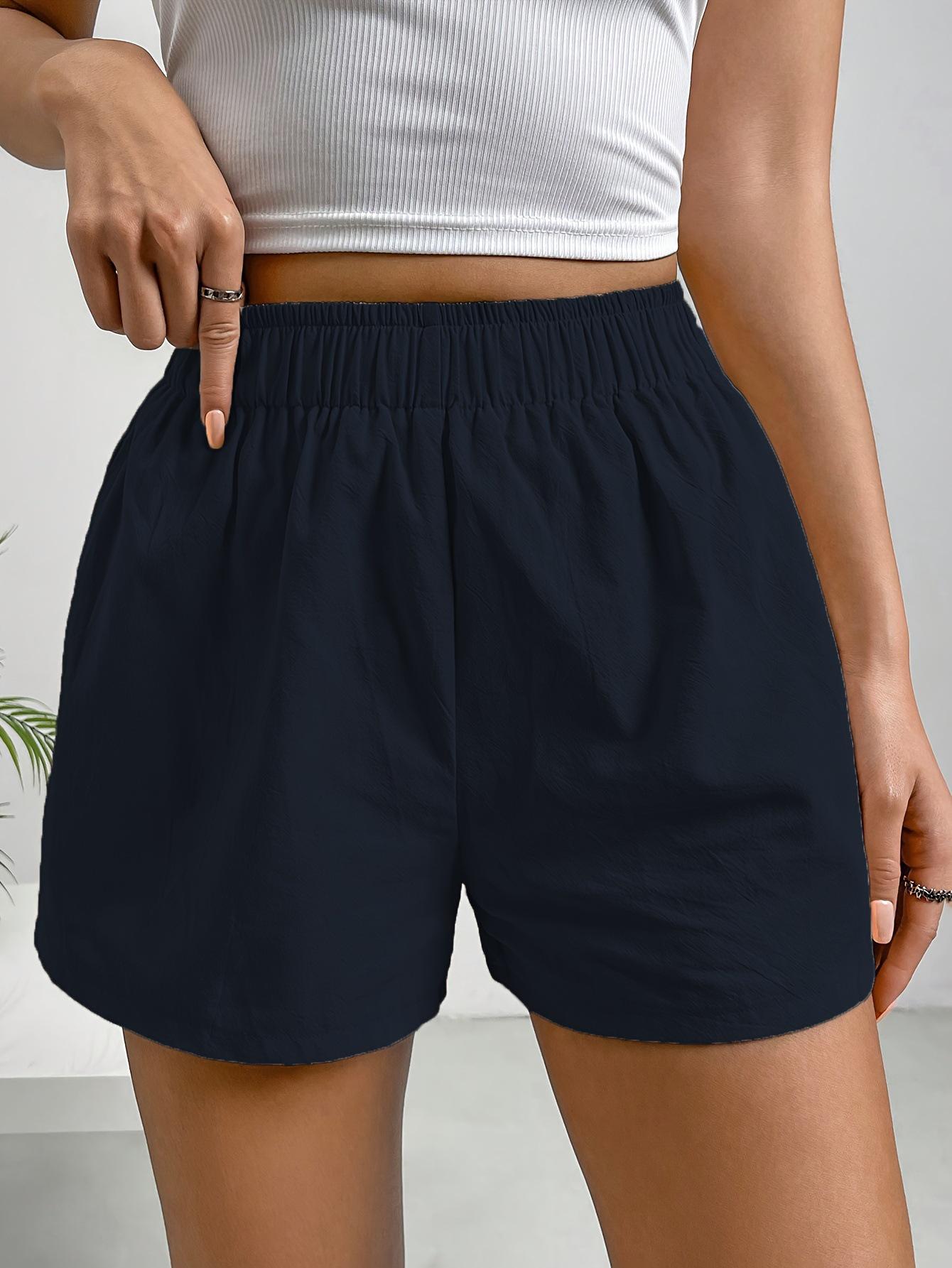 European Fashion Women s Solid Color Loose Casual Shorts (2026) Large