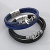 Retro Men's Stainless Steel Creative Anchor Leather Rope Bracelet, Multi-Layer Leather Braided Bracelet Men's Titanium Steel Jewelry
