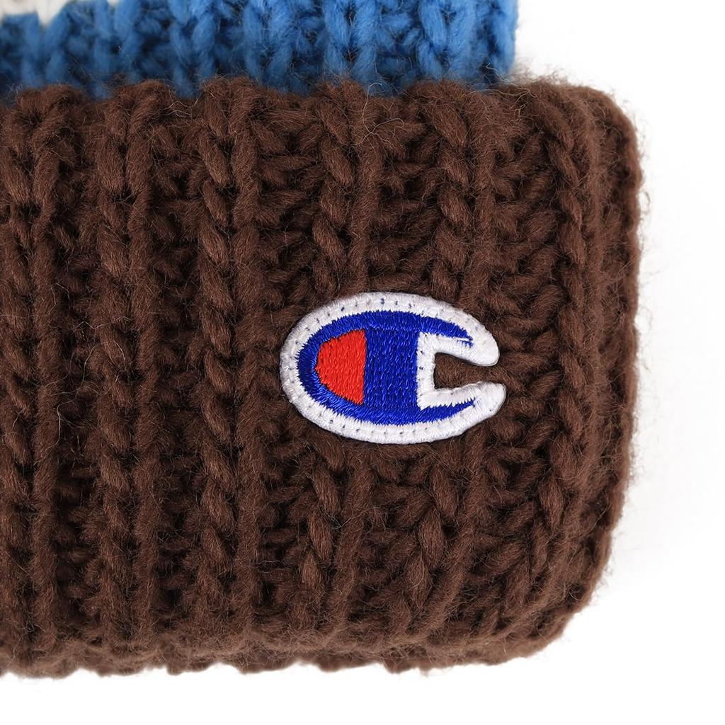 Champion Pom Pom Knit Cap Fleece Lining Brown 492-0084