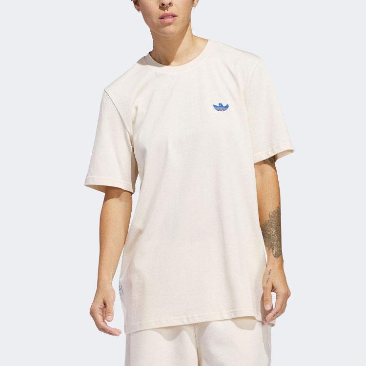 Adidas Originals Shmoofoil Featherweight Solid Logo Round Neck Short Sleeve T-Shirt Men Tops White IU0103