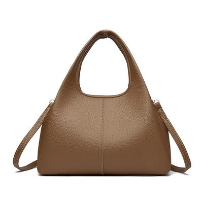 Fashion Commuter Simple Casual Women's Messenger Bag Large Capacity Portable Shoulder Bag Lychee Pu Cowhide Vegetable Basket Women's Bag