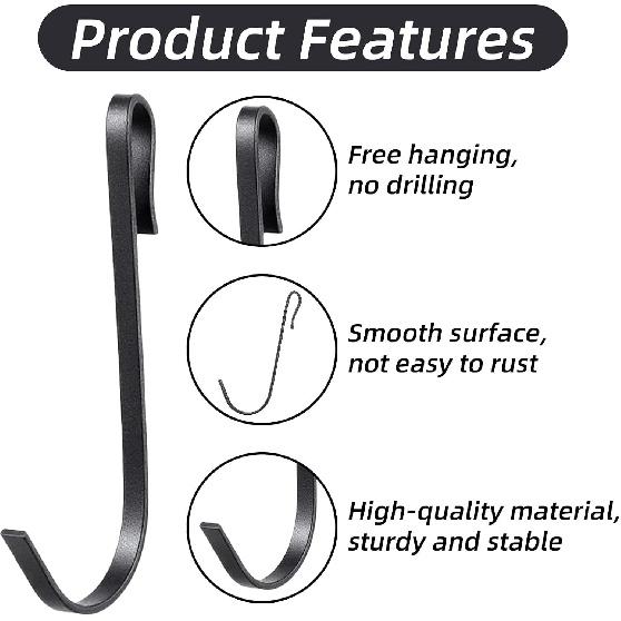 Teaaha 30 PCS J Hooks for Hanging, 2.4 Inch Clip-On Stainless Steel Wire Shelf Hooks, J Shaped Rack Hanger Sink Grid Hook for Hanging Closet, Kitchen