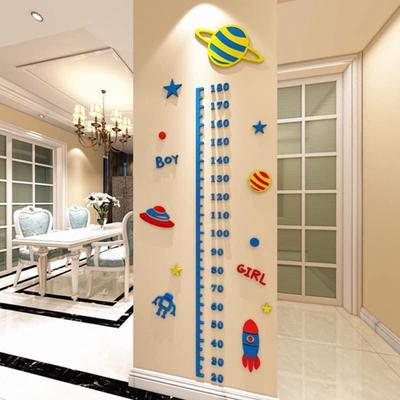 Tableau de Croissance Mesure de la Taille des Enfants Règle Murale Acrylique Décoration de Maison pour Enfants Planète