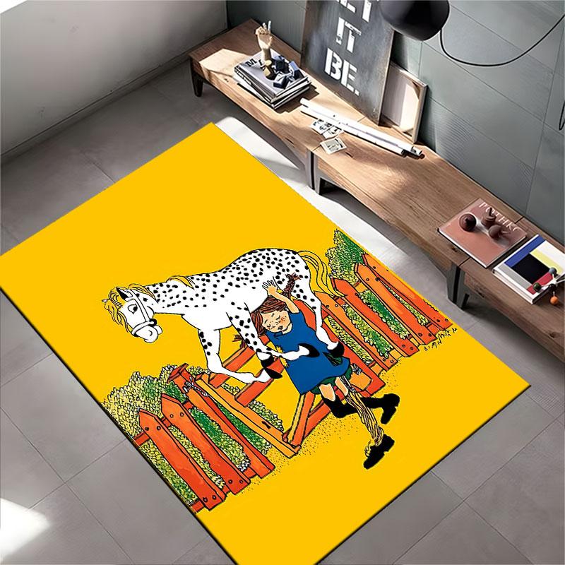 Girl Lifting Spotted Horse Carpet suitable as a non-slip mat for the living room or bedroom sofa