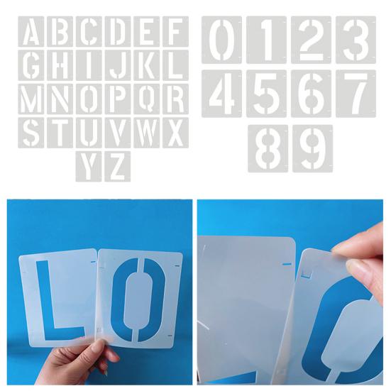 Letter Stencils And Numbers PET Reusable Templates for DIY Art Crafts 26 Letters 10 Numbers Comprehensive Stencil Set for
