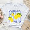 La Dolce Vita Lemon Print T Shirt Italian Summer Amalfi Coast Inspired Vacation Travel Outfit For Italy Lovers Vintage