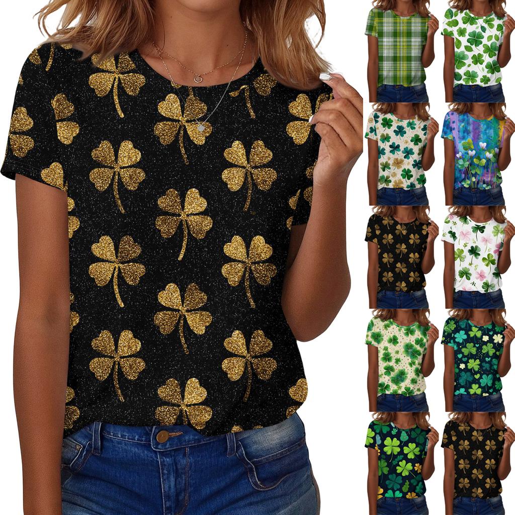 Women's T Shirt Tee Print Short Sleeve Daily Weekend Fashion Basic Regular Top  St. Patrick's Day