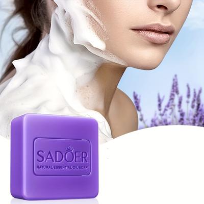 Savon à l'huile essentielle de lavande, barre nettoyante pour le corps unisexe et adulte faite à la main, hydratante, enrichie en glycérine, sans formaldéhyde, pour peaux sensibles