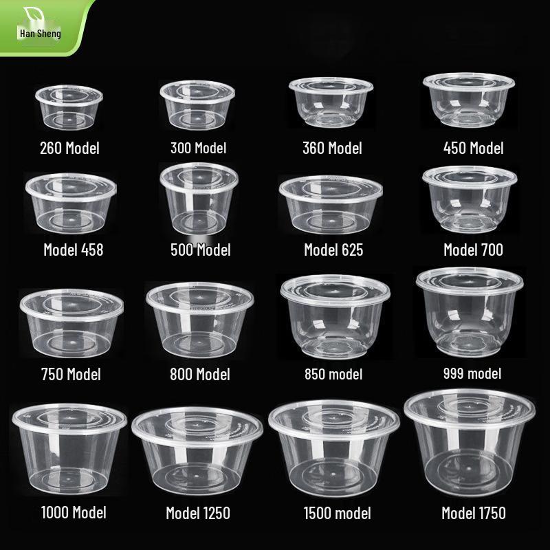 HANSHENG Disposable Clear Round Food Containers