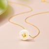 3D 999 Pure Gold & Hetian Jade Luck Beads Women's Necklace Pendant Gift