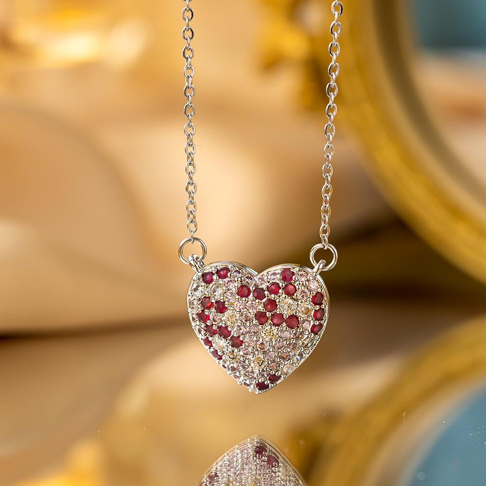 Elegant Luxury Full Zircon Copper Micro Inlaid Necklace Women Simple Exquisite Collarbone Chain Necklace