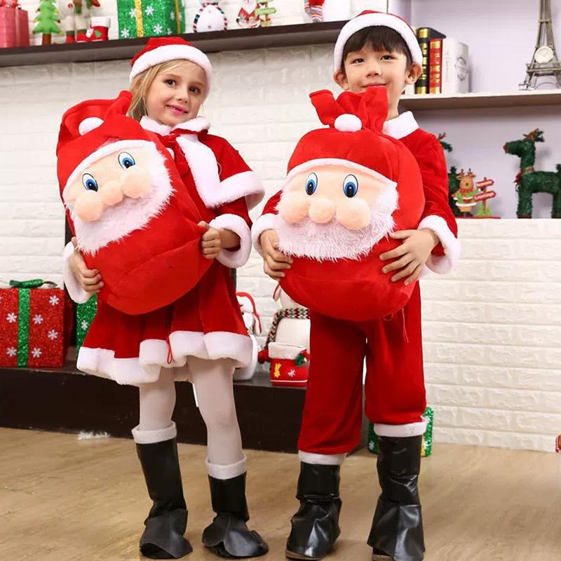 1PC Red Large Capacity with Drawstring Closure Christmas Gift Bag for Xmas Santa Claus Backpack Plush Present Sack Bags