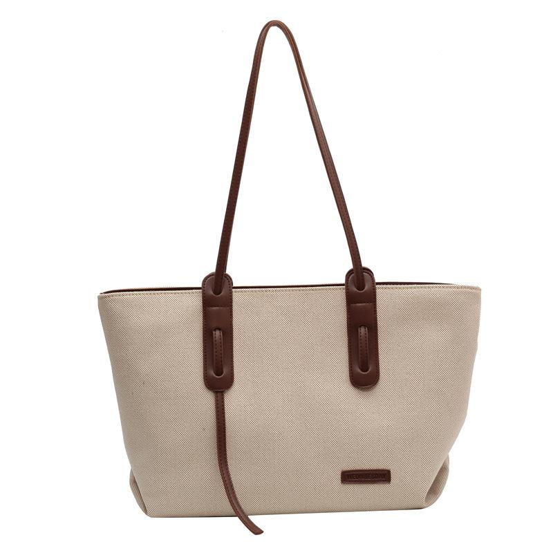 AI Large-capacity Canvas Bag Women's New Fashion Simple Shoulder Bag High-end Texture Portable Tote Bag
