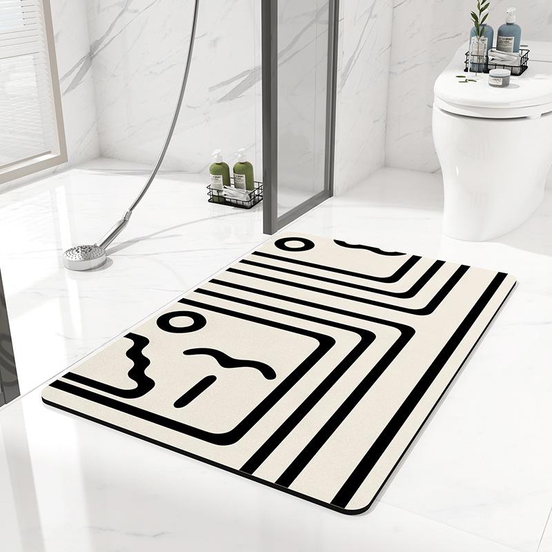 Bathroom Anti-slip Mat Diatom Mud Absorbent Pad Nordic Style Toilet Floor Mat Soft Diatomite Bathroom Toilet Carpet
