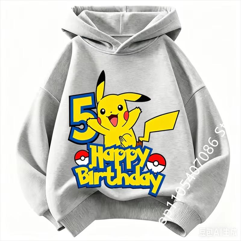 Children Birthday Clothes Number hoodie Boy Girl hoodie Cute Cartoon Summer Toddler Kids Tops