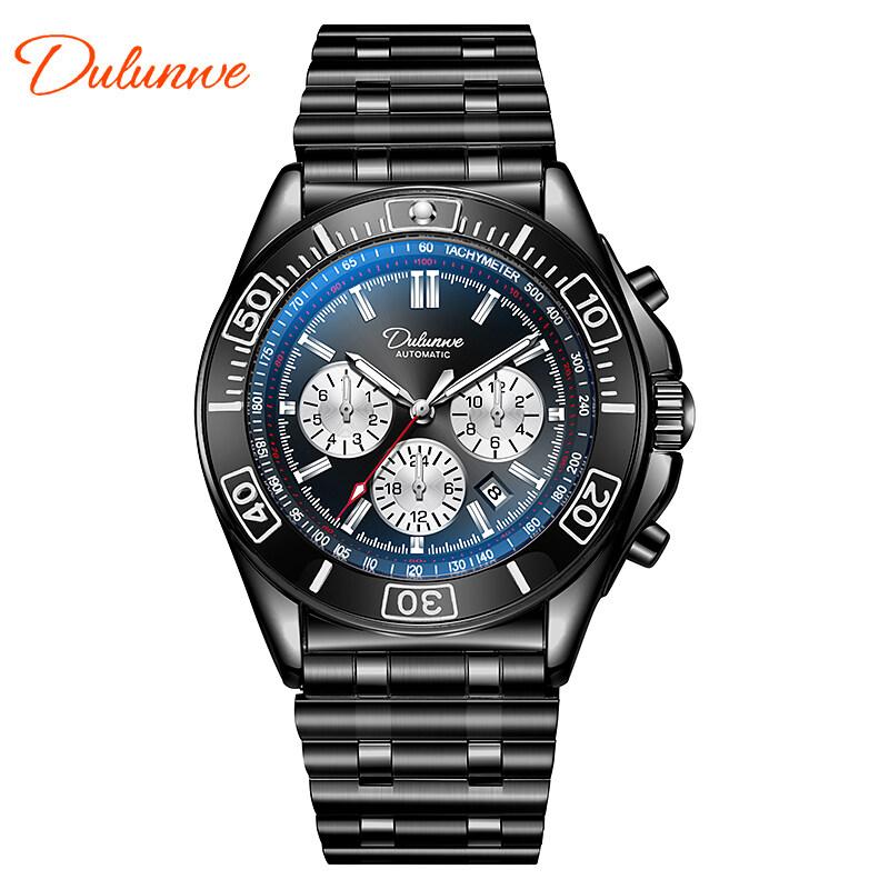 Męski zegarek mechaniczny z automatycznym naciągiem, wielofunkcyjny kalendarz na tarczy, modny sportowy zegarek na rękę dla mężczyzn