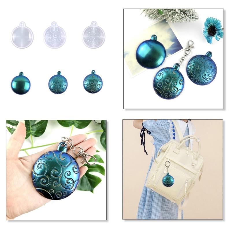 3 Styles DIY Christmas Series Keychain Silicone Epoxy Mold DIY Necklace Pendant Jewelry Crafting Mold for Christmas Gift
