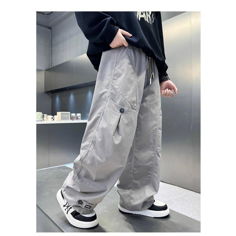 Boys Big Kids Casual Straight Wide Leg Cargo Long Pants