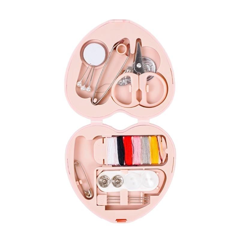 

Mini Sewing Kit - Convenient Household Small Sewing Box with Multiple Functions - Sewing Tool Set in The Shape of A Heart розовый