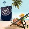 Mandala Floral Graphic Beach Towel, Soft Microfiber Durable Sand Free, Home Decor Gift, Boho Print Oversized Bath Towel for Yoga