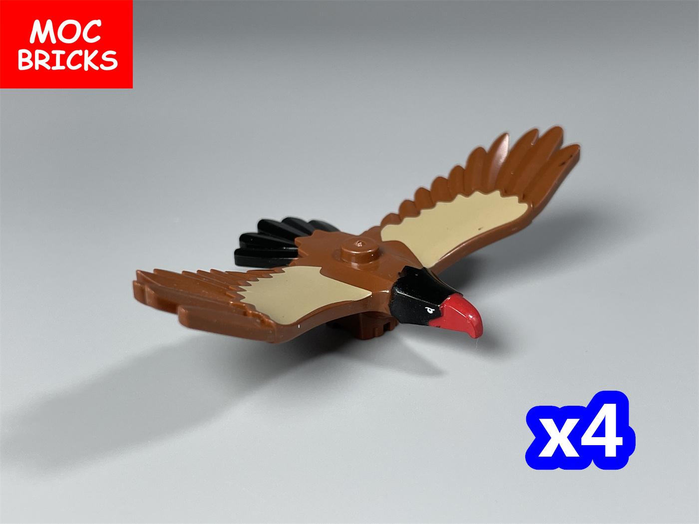 4 Stück MOC Steine Tier Vogel Adler Pädagogisch Zusammengebaut Konstruktionssteine Kinder Geschenk Spielzeug