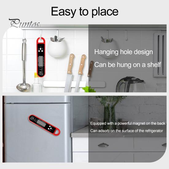 Lebensmittelthermometer, leicht ablesbares digitales Fleischthermometer, wasserdicht, faltbar, Kochthermometer für die Küche zu Hause
