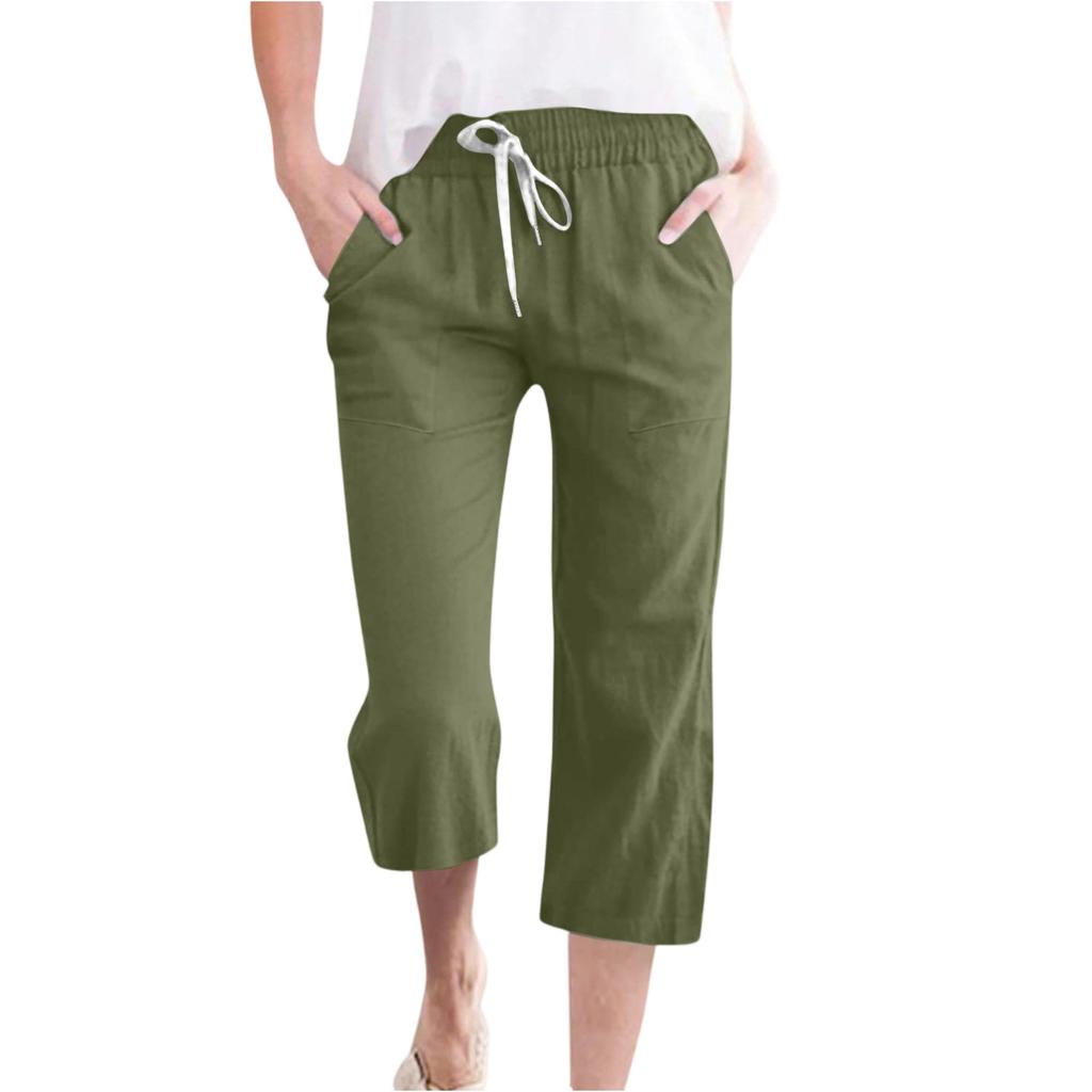 Women's Casual And Fashionable Color Loose Pants With Pocketes