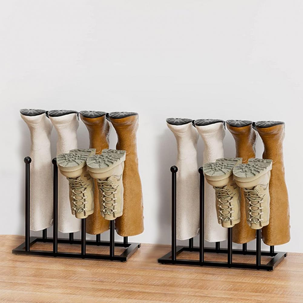 Vertical Metal Boot Rack Standing Shoes Drying Stand For Wader Tall Boots Cowboy Boots Shoes Organizer For Closet Entryway Patio