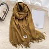 Winter Women Scarf Female Luxury Brand Scarves Lady Tassel Bandana Women Solid Shawl