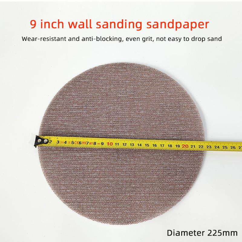 9-inch 225MM Grid Sandpaper for Wall Polishing, Grinding, Dust Removal and Anti-clogging Sandpaper