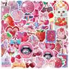 10/30/50pcs Pink Y2k Cartoon Stickers INS Style Aesthetic Decoration Decals DIY Stationery Stationery Cute Sticker Packs