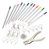Keychain Craft Set Complete DIY Keychain Tools with Colored Pencils Hole Punch for DIY Craft Toys Gifts
