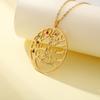 SQ Customized Tree Life Stainless Steel Bamboo Wedding Plant Shape Name Resin Alphabet Pendant Necklace Cross-border Exclusive