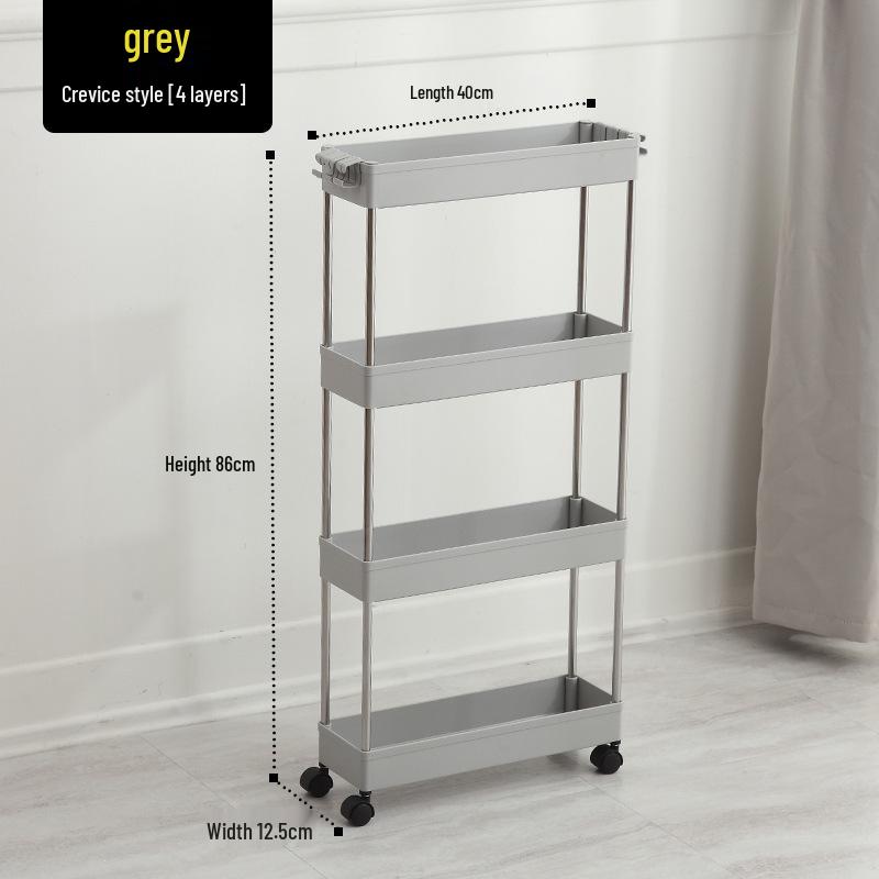 Bathroom & Kitchen Multi-layer Floor-standing Storage Trolley Shelf