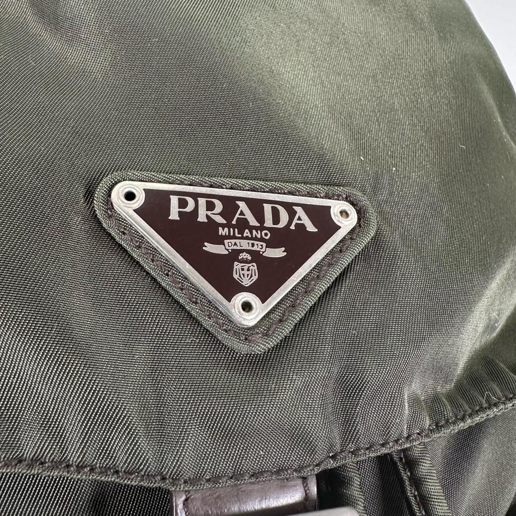PRADA Triangular logo Backpack Â· Daypack khaki Women used